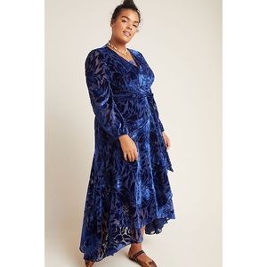 NWT Anthro + Hutch Daniella Wrap Velvet Maxi Dress